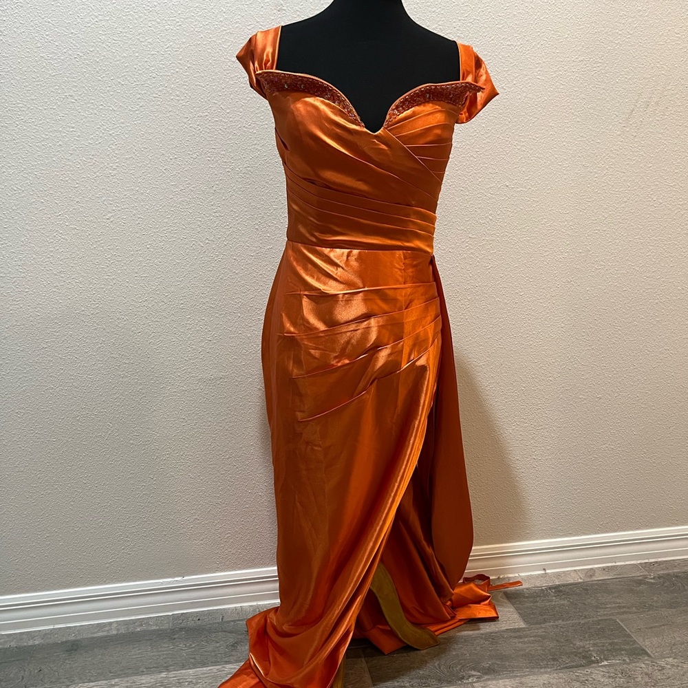 Elegant Slit Side Burgundy Long Dress